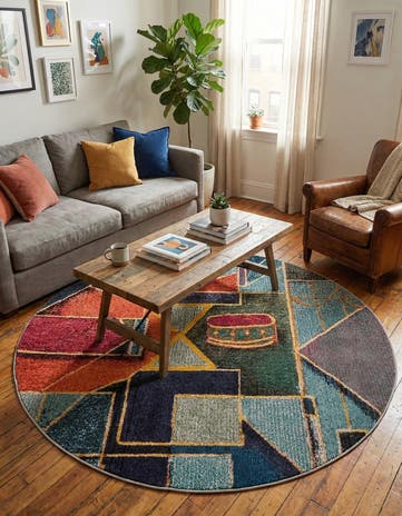Washable Haerfest Round Rug