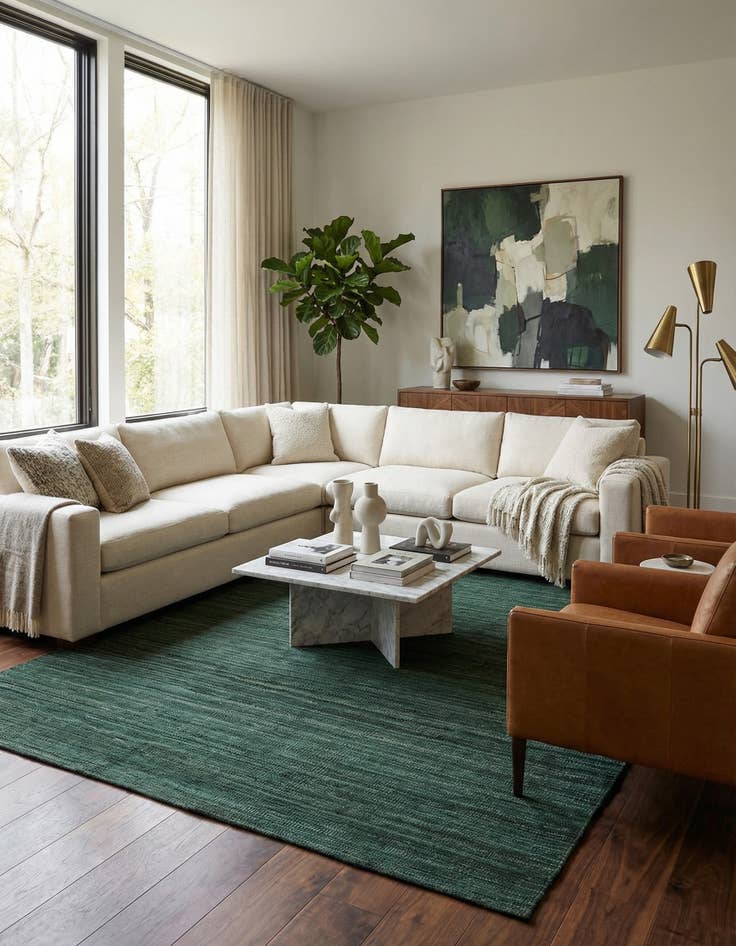 Detail image of  6' 4 x 9' 4  Hand Knotted Kilim Modern Wool Rug