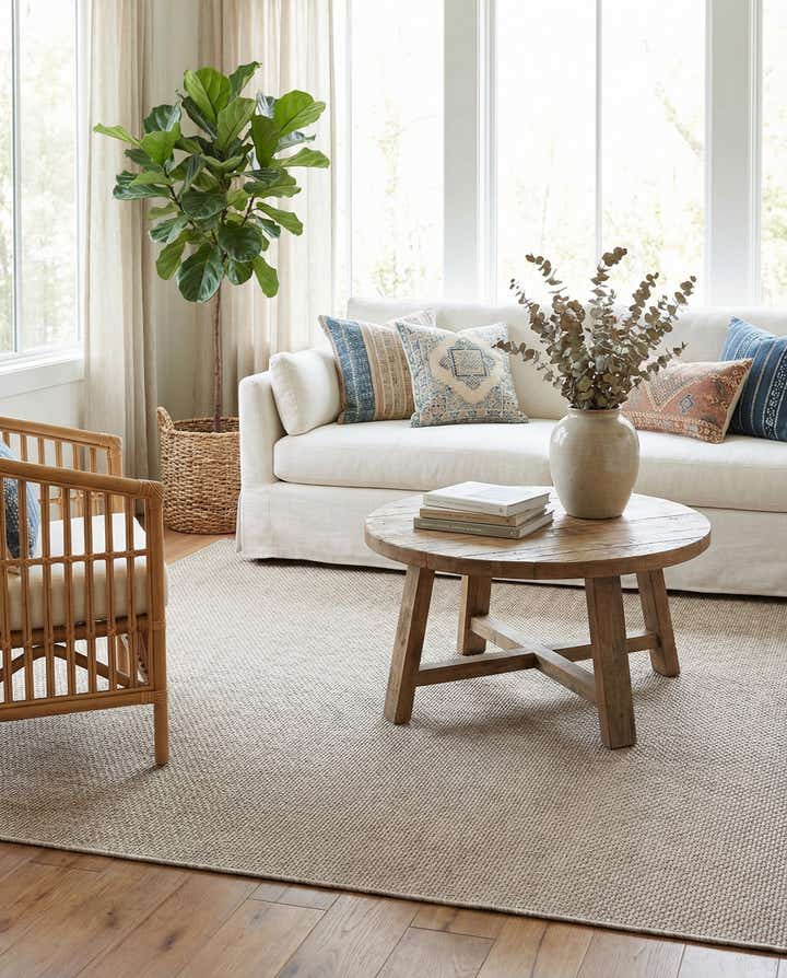 7' 10 x 7' 10 Easy-Clean Solid Indoor / Outdoor Square Rug