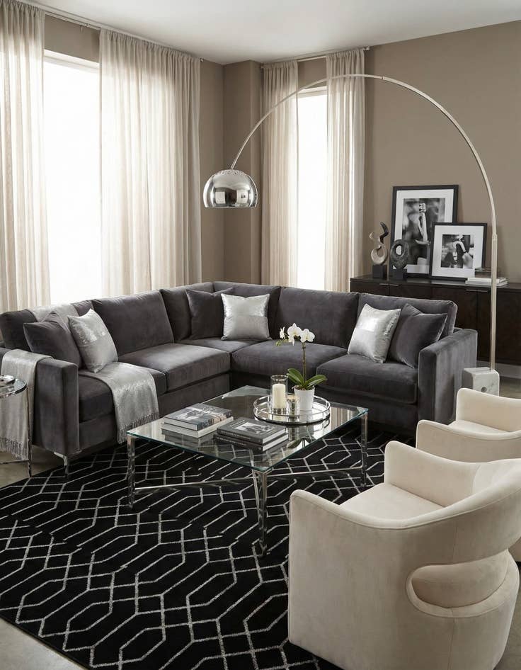 Detail image of  7' 10 x 10'  Marilyn Monroe™ Glam Trellis Rug