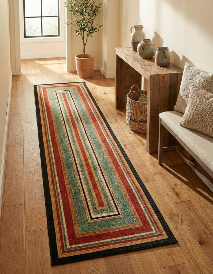 Detail image of 2' 7 x 12' Easy-Clean Modern Indoor / Outdoor Runner Rug