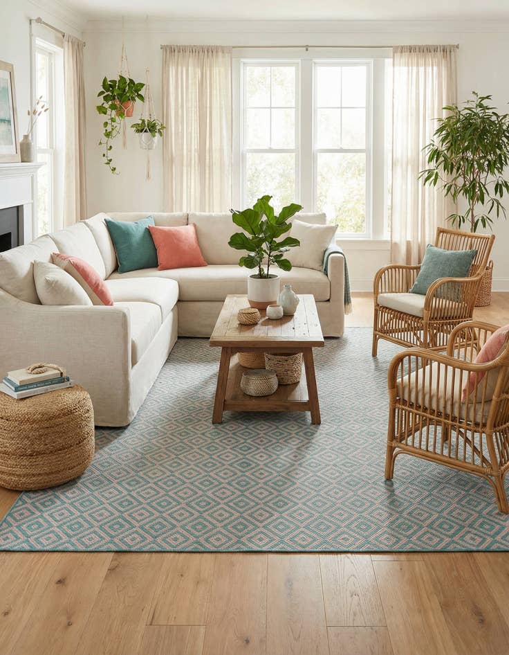 Detail image of 7' 10 x 10'  Washable Jill Zarin Costa Rica Indoor / Outdoor Rug