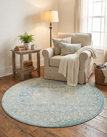 4' x 4' Modern Classical Round Rug