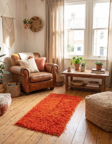 2' 1 x 4' 5 Hand Knotted Moroccan Wool Rug