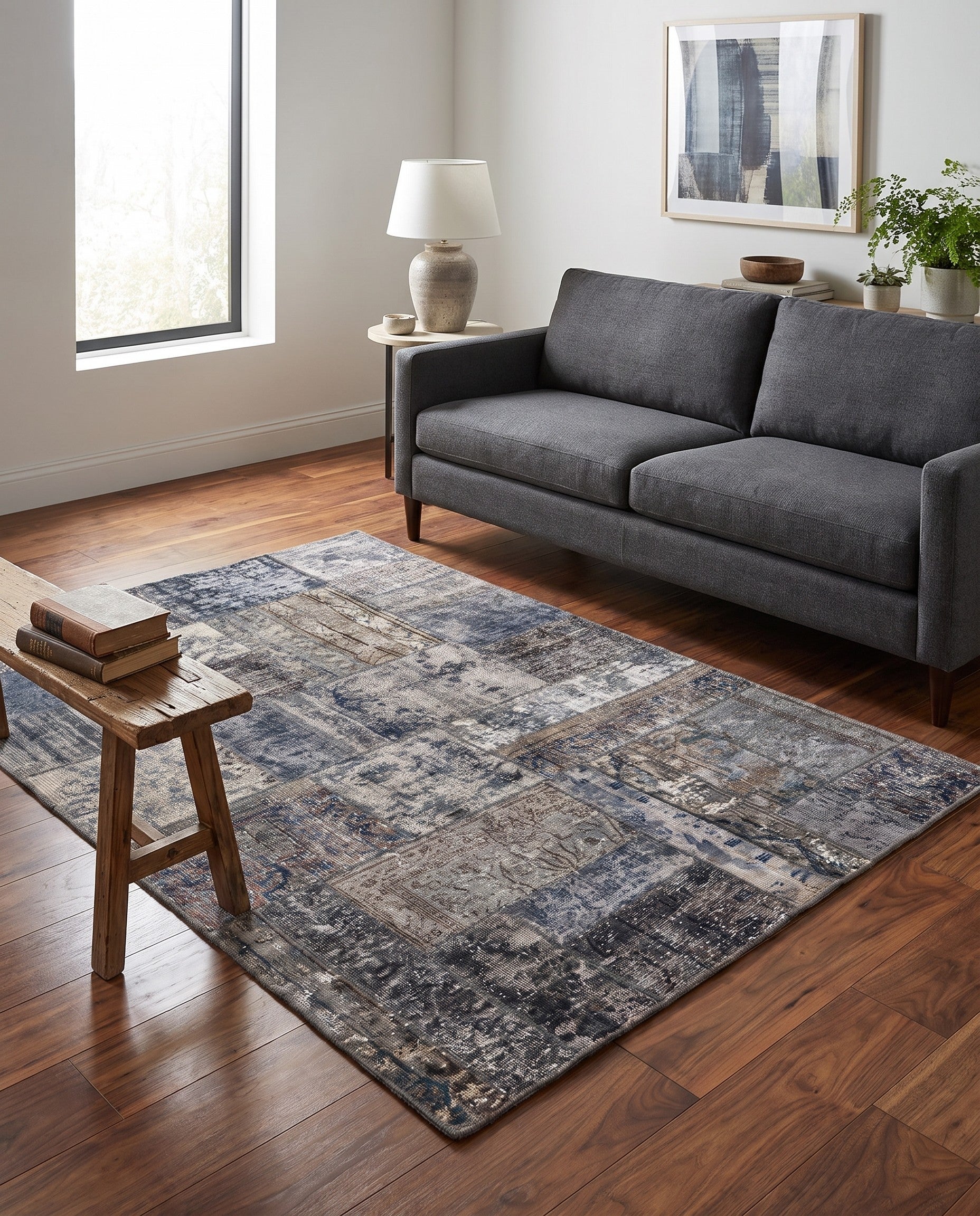 4' 7 x 6' 3 Hand Knotted Ultra Vintage Persian Wool Rug