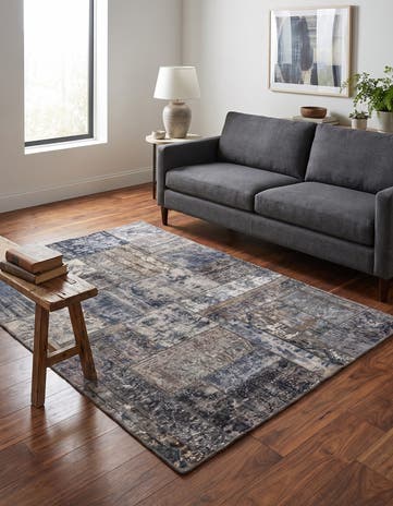 4' 7 x 6' 3 Hand Knotted Ultra Vintage Persian Wool Rug