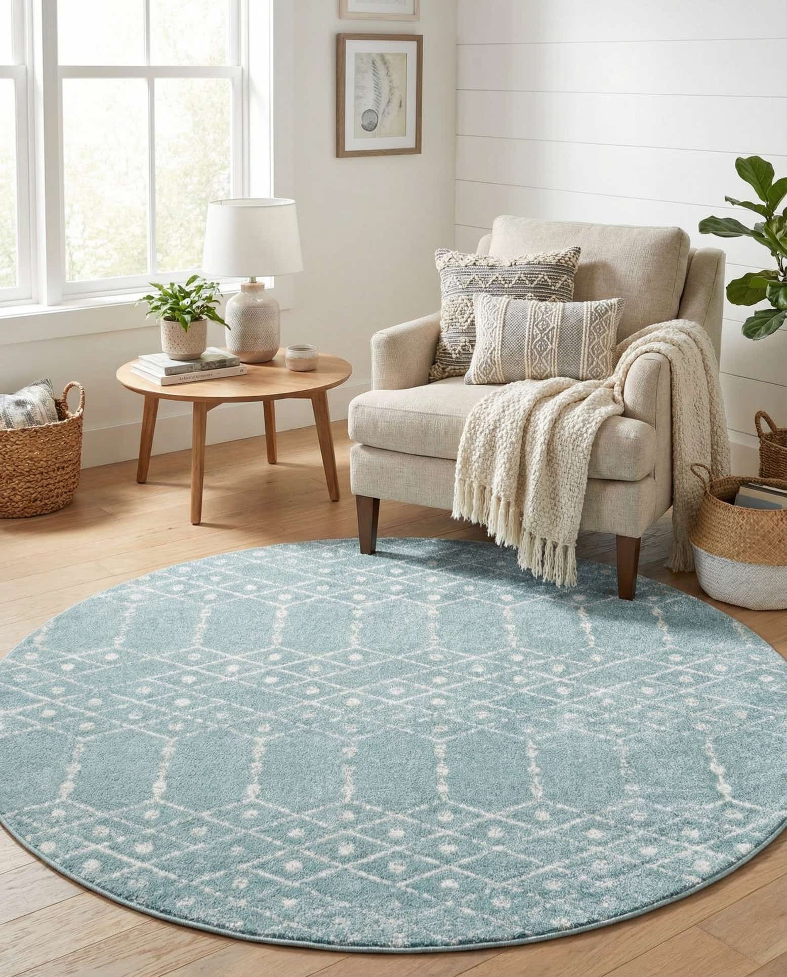 5' 3 x 5' 3 Paxon Trellis Round Rug