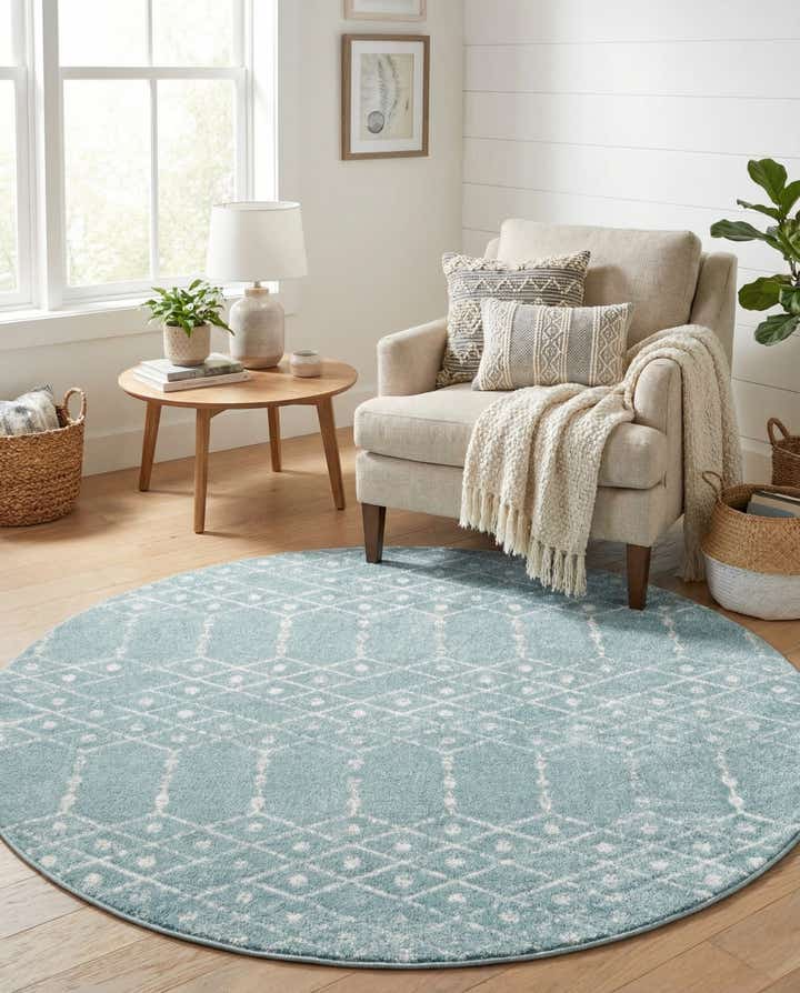 5' 3 x 5' 3 Paxon Trellis Round Rug