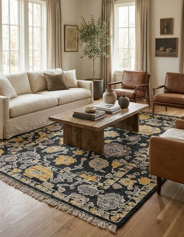 8' x 10' 4 Hand Knotted Oushak Wool Rug