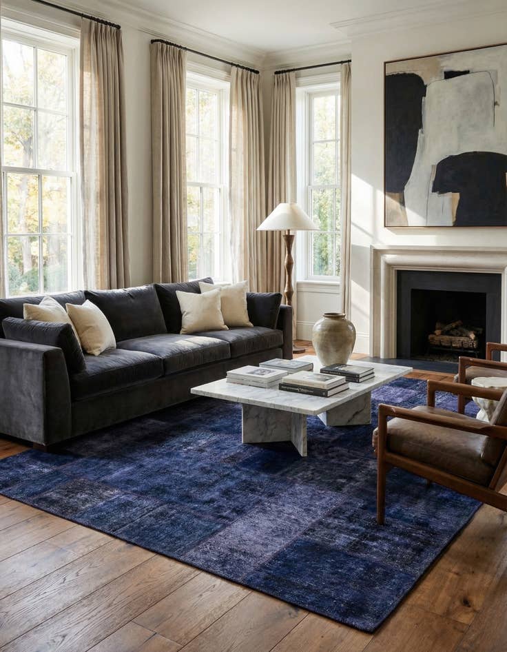 Detail image of 6' 9 x 10'  Hand Knotted Ultra Vintage Persian Wool Rug