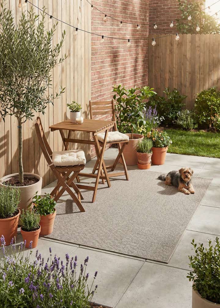 5' 3 x 8' Easy-Clean Solid Indoor / Outdoor Rug