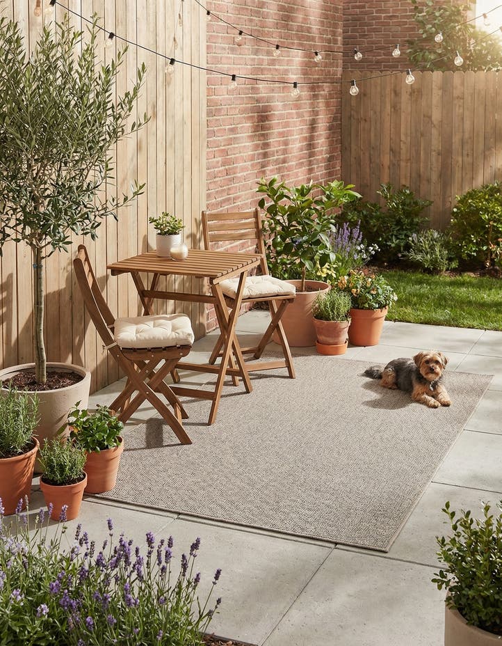 5' 3 x 8' Easy-Clean Solid Indoor / Outdoor ...