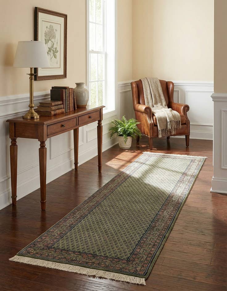 Detail image of 2' 8 x 9' 3  Hand Knotted Mir Wool Runner Rug