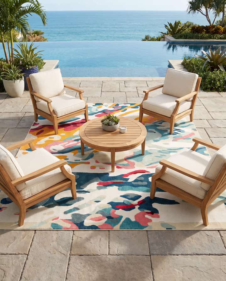 10' x 10' Easy-Clean Casablanca Indoor / Outdoor Square Rug