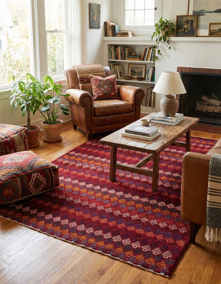 Detail image of 5' x 6' 8  Hand Knotted Balouch Wool Rug