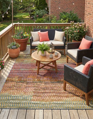 10' x 12' 2 Easy-Clean Modern Indoor / Outdoor Rug