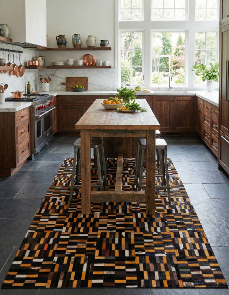 Detail image of  5' x 7' 11 Cowhide - Patchwork Rug