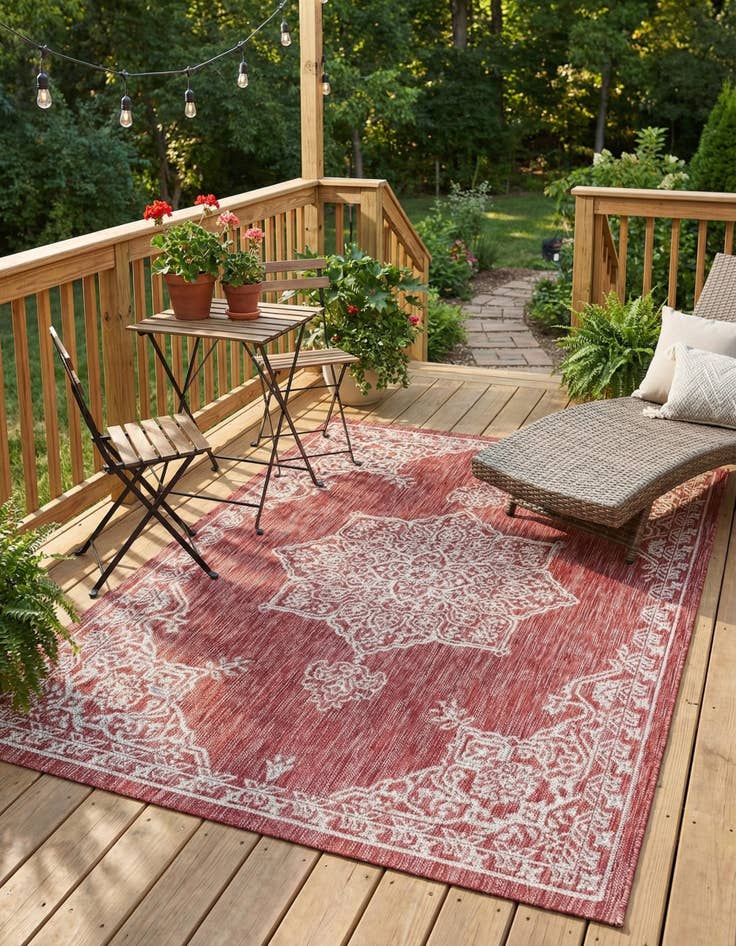 Detail image of  4' x 6'  Washable Traditional Indoor / Outdoor Rug