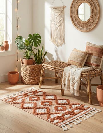 Rust Red Boho Rug