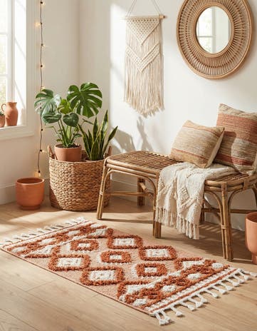Rust Red Boho Rug
