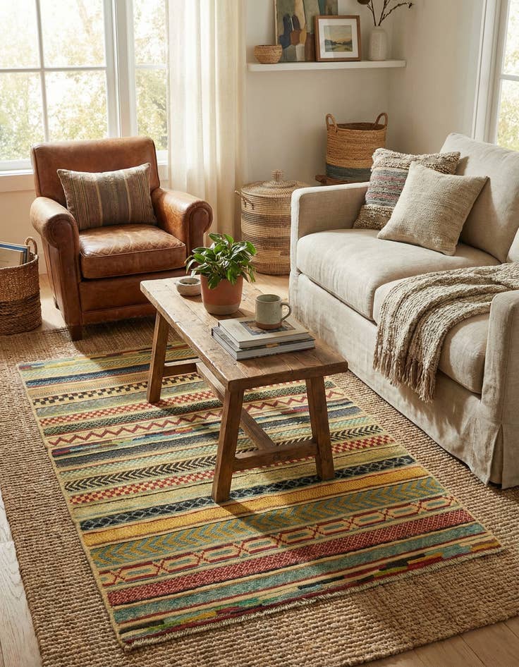 Detail image of 2' 7 x 3' 11  Hand Knotted Modern Ziegler Rug