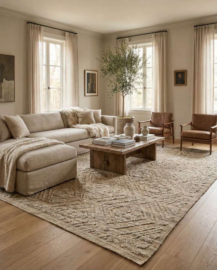 8' 10 x 12' 4 Hand Knotted Moroccan Wool Rug