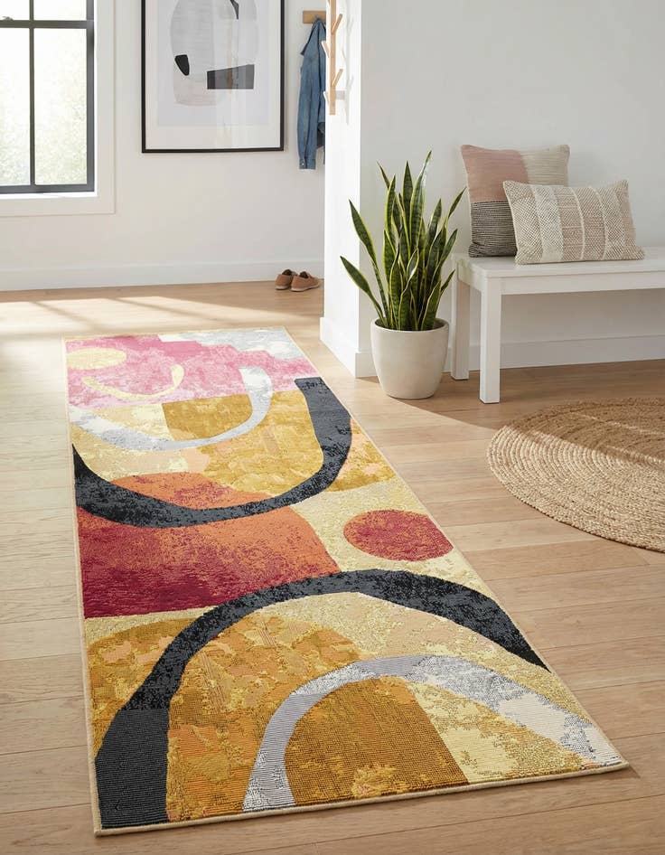 Detail image of 2' x 6'  Washable Modern Indoor / Outdoor Runner Rug