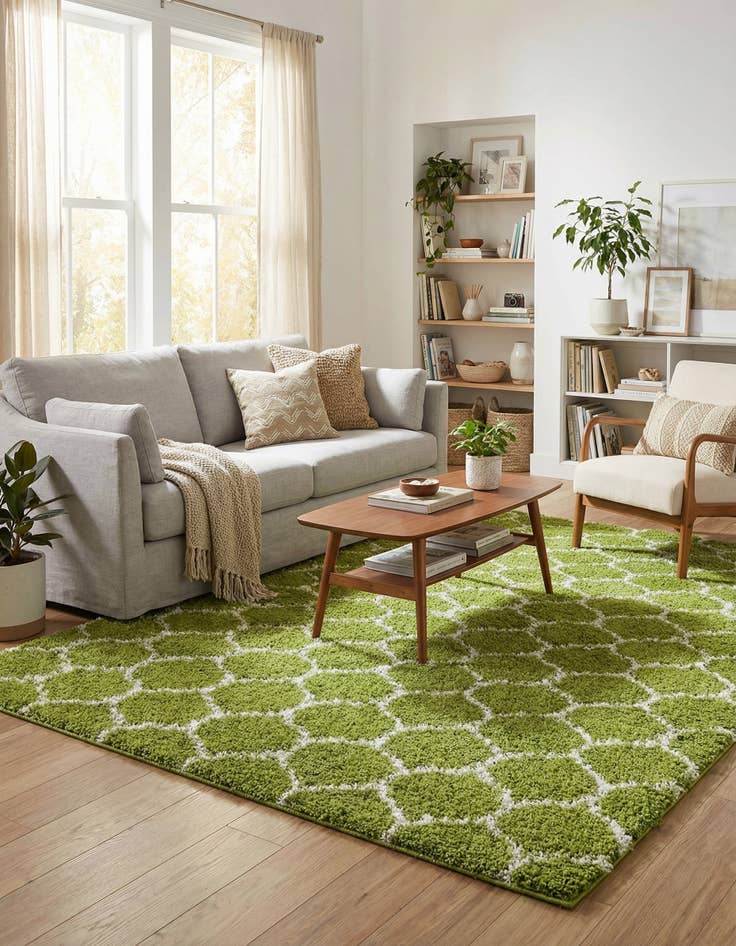 Detail image of  9' x 12' Lattice Shag Rug