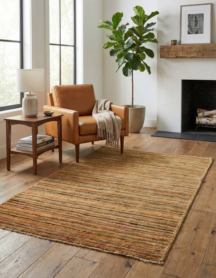 Detail image of  3' 2 x 4' 10  Hand Knotted Modern Ziegler Rug