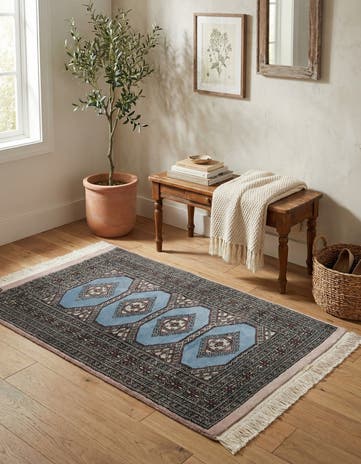 2' 9 x 4' Hand Knotted Bokhara Wool Rug