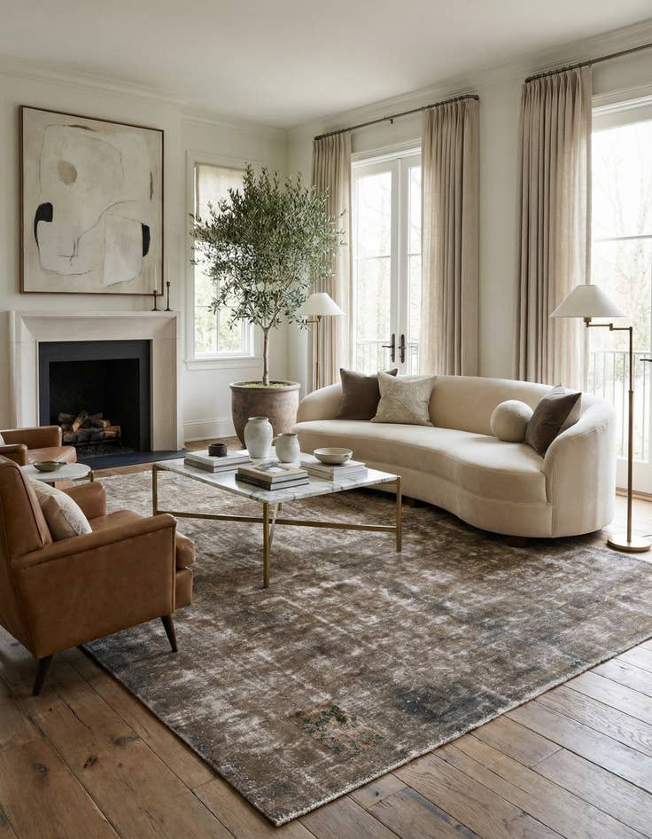 Detail image of 9' 1 x 11' 7  Hand Knotted Ultra Vintage Persian Wool Rug