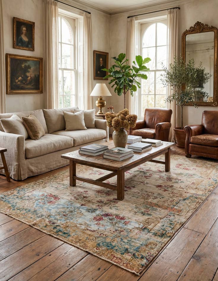 Detail image of  6' x 9' 3  Hand Knotted Ultra Vintage Persian Wool Rug