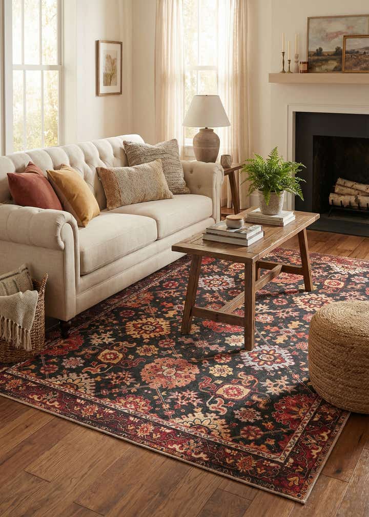 5' 1 x 8' Washable Timeless Rug