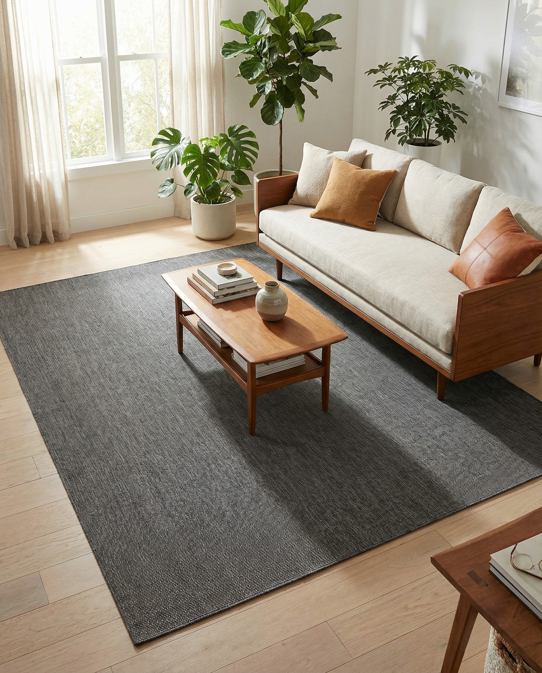 Black 10' x 14' 1 Washable Solid Indoor / Outdoor Rug | Rugs.com