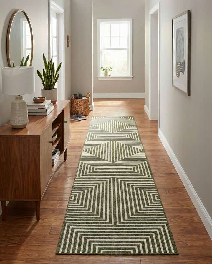 2' 7 x 12' Easy-Clean Modern Indoor / Outdoor Runner Rug