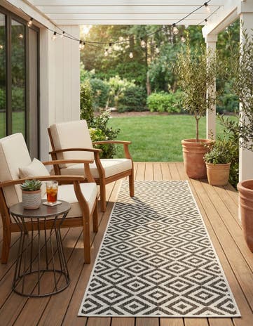 Charcoal Gray Easy-Clean Jill Zarin Costa Rica Indoor / Outdoor Runner Rug