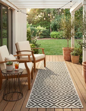 Charcoal Gray Easy-Clean Jill Zarin Costa Rica Indoor / Outdoor Runner Rug