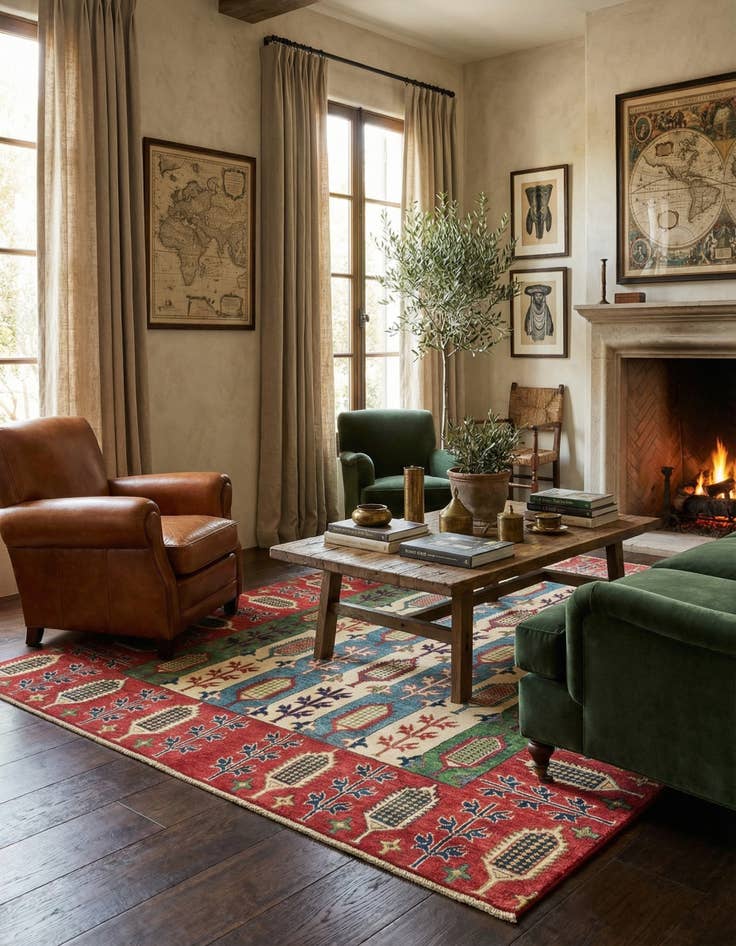 Detail image of 5' 6 x 8'  Hand Knotted Kazak Rug