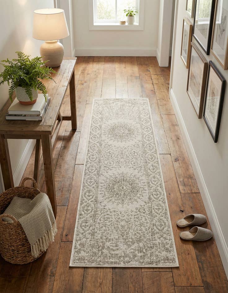 Detail image of 2' x 6' Easy-Clean Traditional Indoor / Outdoor Runner Rug