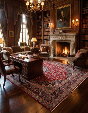 9' 9 x 13' Hand Knotted Kashan Persian Wool Rug