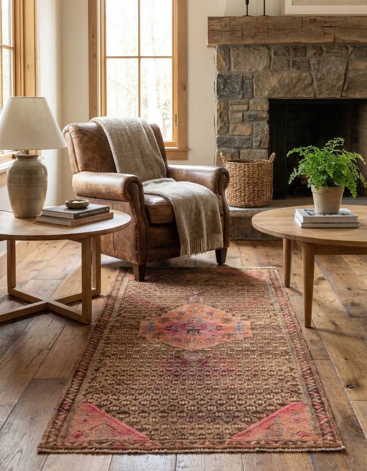 Detail image of 3' 9 x 8' 1  Hand Knotted Ultra Vintage Persian Wool Runner Rug