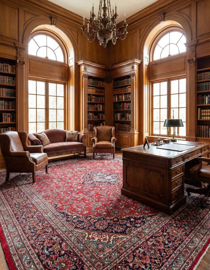 Detail image of 9' 8 x 13'  Hand Knotted Mashad Persian Wool Rug