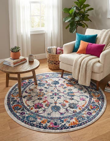 Ivory Budapest Round Rug