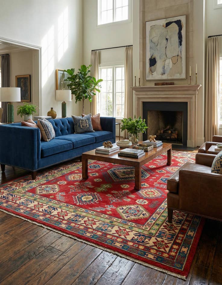 Detail image of  6' 9 x 10' 1  Hand Knotted Kazak Rug