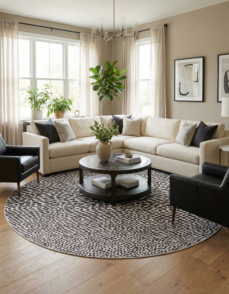 Detail image of 13' x 13'  Washable Jill Zarin Cape Town Indoor / Outdoor Round Rug