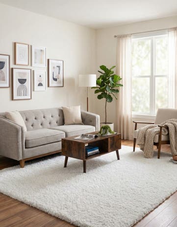 White Zermatt Shag Square Rug