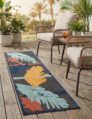 Charcoal Easy-Clean Belize Indoor / Outdoor Runner Rug