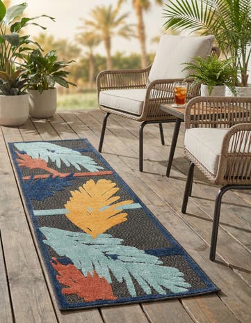Charcoal Easy-Clean Belize Indoor / Outdoor Runner Rug