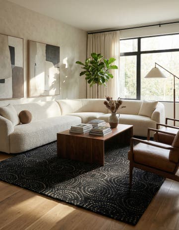 8' 1 x 9' 8 Hand Knotted Modern Manshu Wool Rug