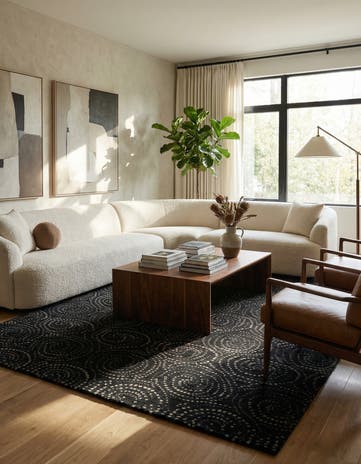 8' 1 x 9' 8 Hand Knotted Modern Manshu Wool Rug